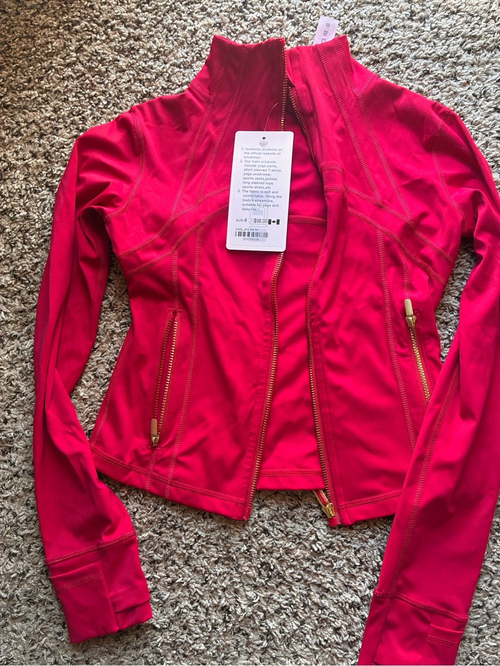 lululemon athletica Pink Zip-Up Utility Jacket